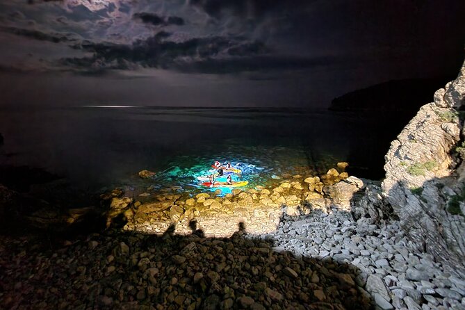 Budva: 2-Hour «Night Lights» Kayak Tour - Arriving back toward Budva old waterfront and city walls