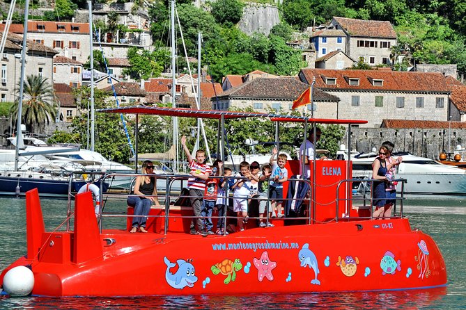Kotor Red Semi-Submarine Tour: Underwater Cabin Family Adventure - Above the Water in Kotor Bay: Old Town Views and Coastline Details